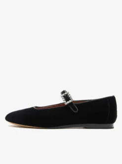Ballerines En Velours À Bout Rond En Boucle Perle Chaussures Femmes