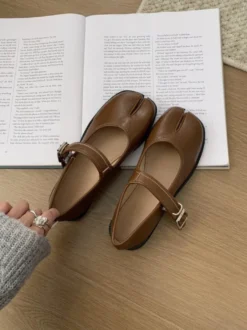 Ballerines Mary Jane fendues sur les orteils pour femmes