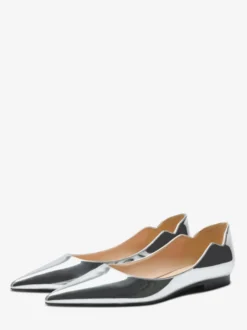 Ballerines noires pour femmes bout pointu chaussures décontractées à enfiler