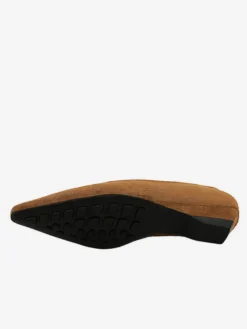 Ballerines plates en daim à bout pointu pour femmes