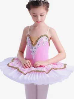 Ballet Robe Rose Costume Enfants Tutu Danse Robes Déguisements Halloween