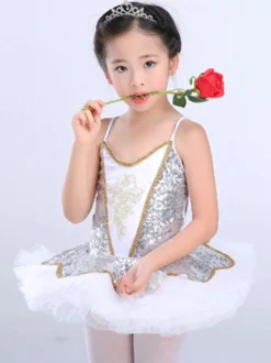 Ballet Robe Rouge Sequin Tutu Ballerine Robes Filles Ballet Danse Costume Déguisements Halloween