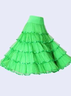 Ballroom Dance Costume Jupe Noir Femmes Ruffles Training Dance Bottoms Déguisements Halloween