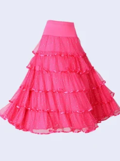Ballroom Dance Costume Jupe Noir Femmes Ruffles Training Dance Bottoms Déguisements Halloween