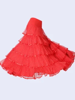 Ballroom Dance Costume Jupe Noir Femmes Ruffles Training Dance Bottoms Déguisements Halloween