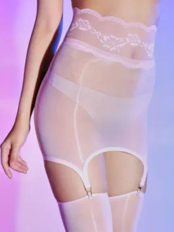 Bas amovibles ultra-fins brillants Porte-jarretelles transparents soyeux noirs sexy