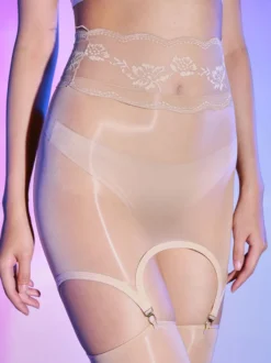 Bas amovibles ultra-fins brillants Porte-jarretelles transparents soyeux noirs sexy