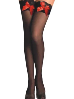 Bas autofixants 2026 Bas Collants Autofixant en Mailles avec Noeud Sexy Bicolores Lingeries Sexy