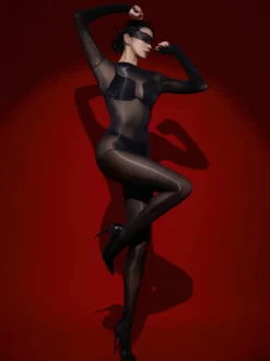 Bas de lingerie bas de corps noirs brillants lisses sans coutures pour tout le corps