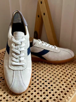 Baskets confortables en cuir de vache pour hommes chaussures de sport à bout rond et blocs de couleurs