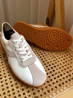 Baskets confortables en cuir de vache pour hommes chaussures de sport à bout rond et blocs de couleurs