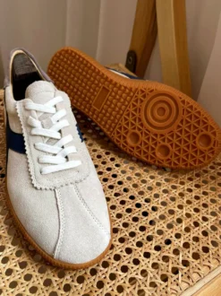 Baskets confortables en cuir de vache pour hommes chaussures de sport à bout rond et blocs de couleurs