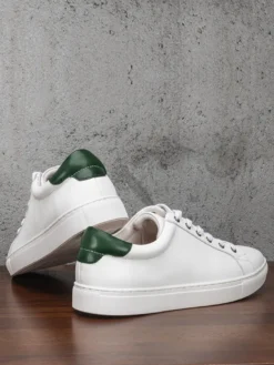 Baskets confortables à lacets en cuir de vache pour hommes bout rond