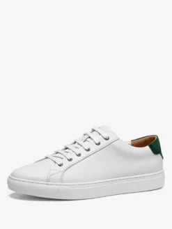 Baskets confortables à lacets en cuir de vache pour hommes bout rond