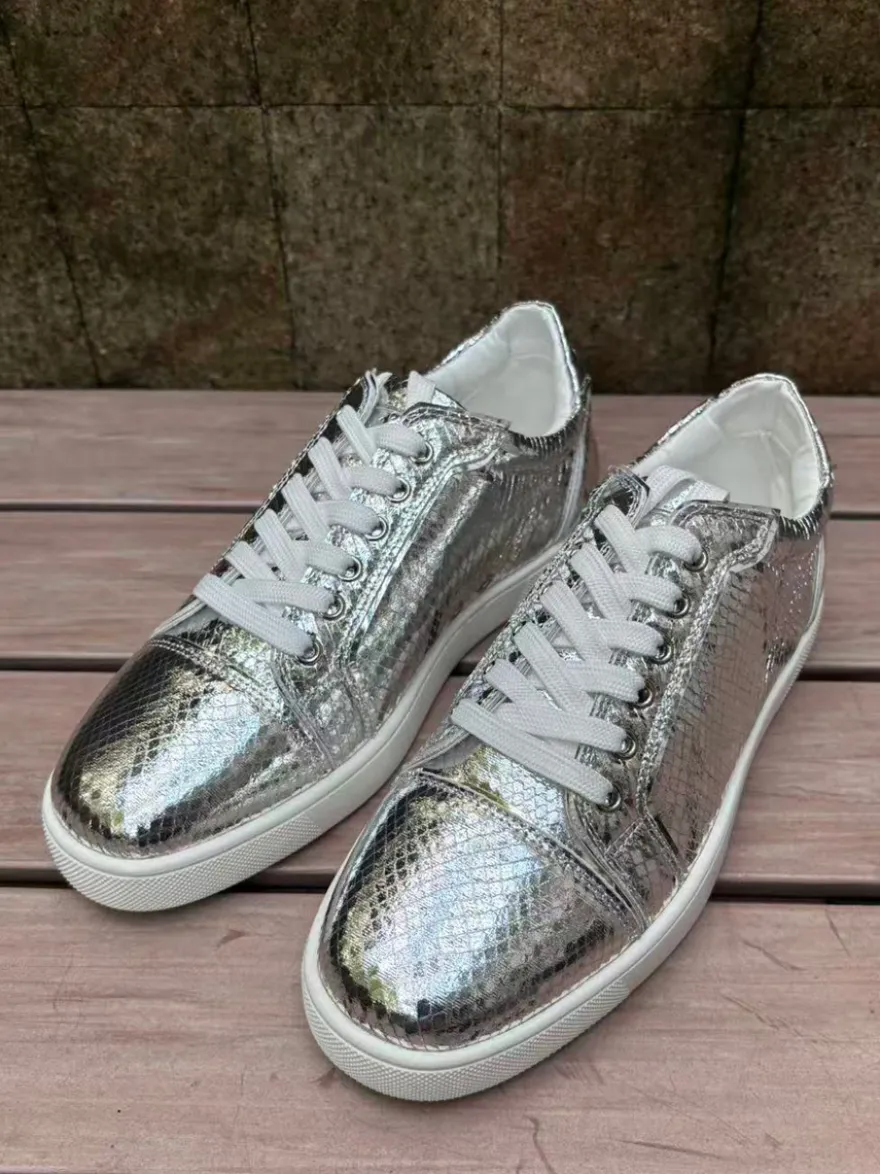 Baskets décontractées pour femmes bout rond motif serpent lacets chaussures de skate
