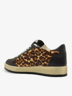 Baskets de skate à lacets pour femmes motif léopard kaki