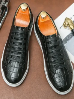 Baskets à enfiler pour hommes chaussures de marche épaisses à bout rond chaussures de randonnée basses décontractées et confortables