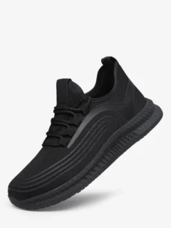 Baskets en maille pour hommes chaussures de course à plateforme à bout rond légères et respirantes haut de gamme