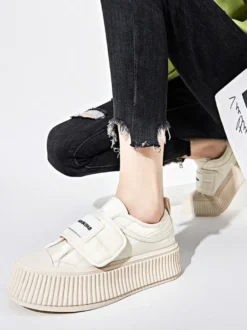 Baskets kaki pour femmes chaussures à plateforme de styliste à bout rond
