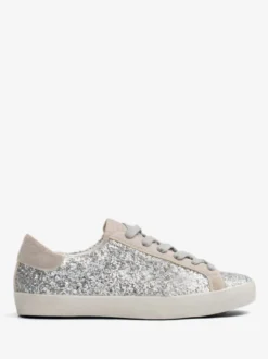 Baskets noires à lacets et paillettes chaussures confortables femmes