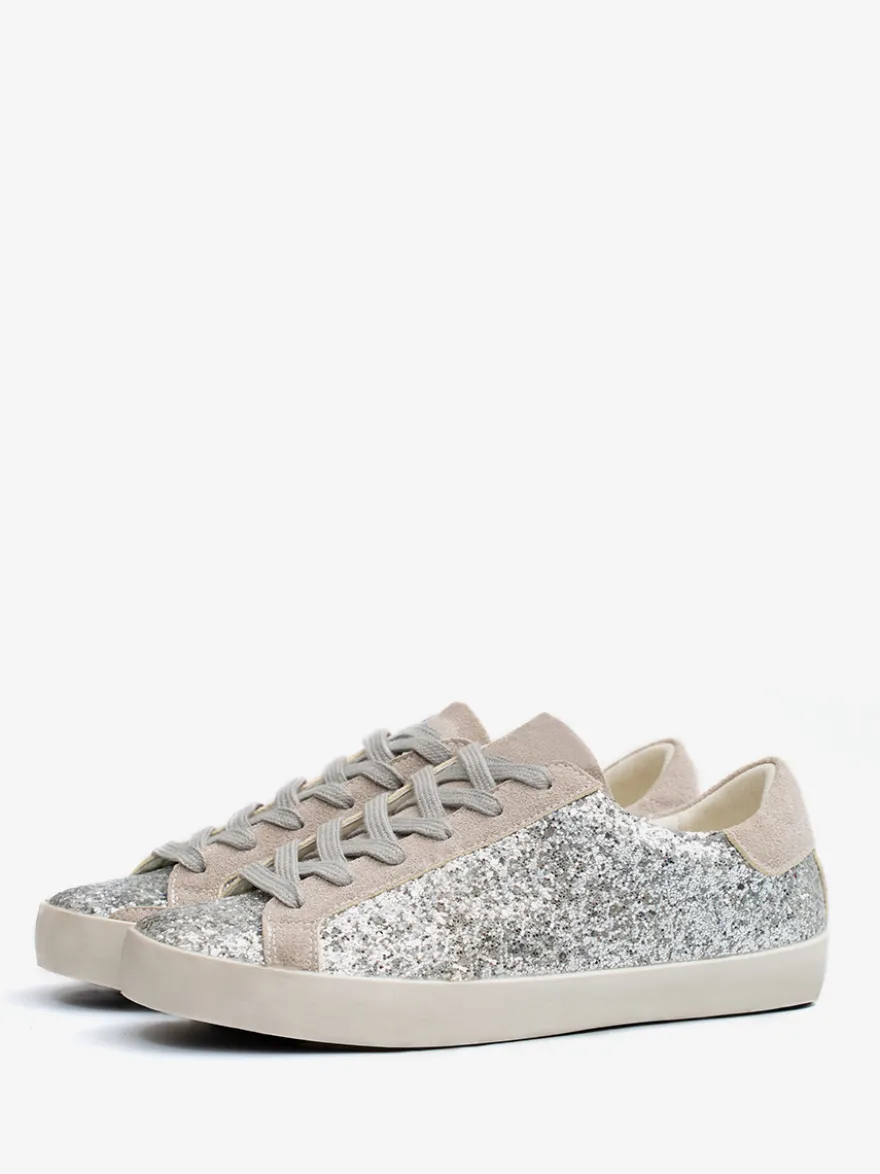 Baskets noires à lacets et paillettes chaussures confortables femmes