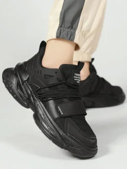 Baskets respirantes à plateforme pour homme chaussures de course à lacets décontractées et épaisses
