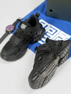 Baskets respirantes à plateforme pour homme chaussures de course à lacets décontractées et épaisses