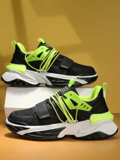 Baskets respirantes à plateforme pour homme chaussures de course à lacets décontractées et épaisses
