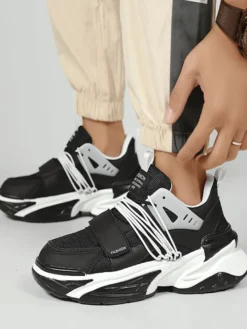 Baskets respirantes à plateforme pour homme chaussures de course à lacets décontractées et épaisses