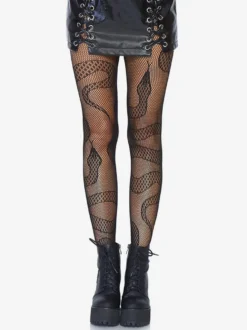 Bas Pour Femme Collants Imprimé Serpent Noir 1 Pièce