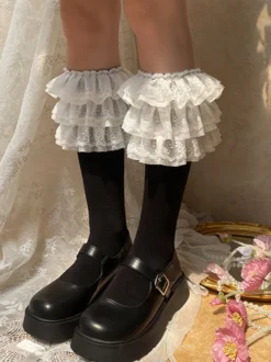 Bas Sweet Lolita Accessoire Blanc Accessoires Lolita en Polyester