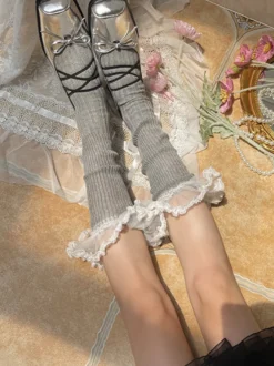 Bas Sweet Lolita Noir Accessoire Polyester Lolita Accessoires