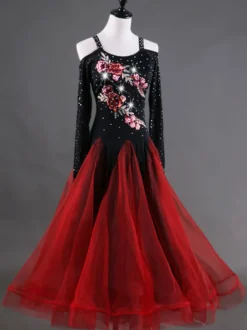 Belle Robe de bal Performance color-block en organza pour adultes Déguisements Halloween