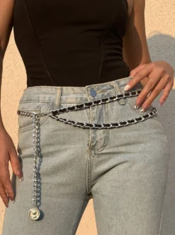 Bijoux Pour Femmes Chaîne De Corps En Métal Doré Réglable Chaîne De Taille