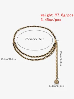 Bijoux Pour Femmes Chaîne De Corps En Métal Doré Réglable Chaîne De Taille