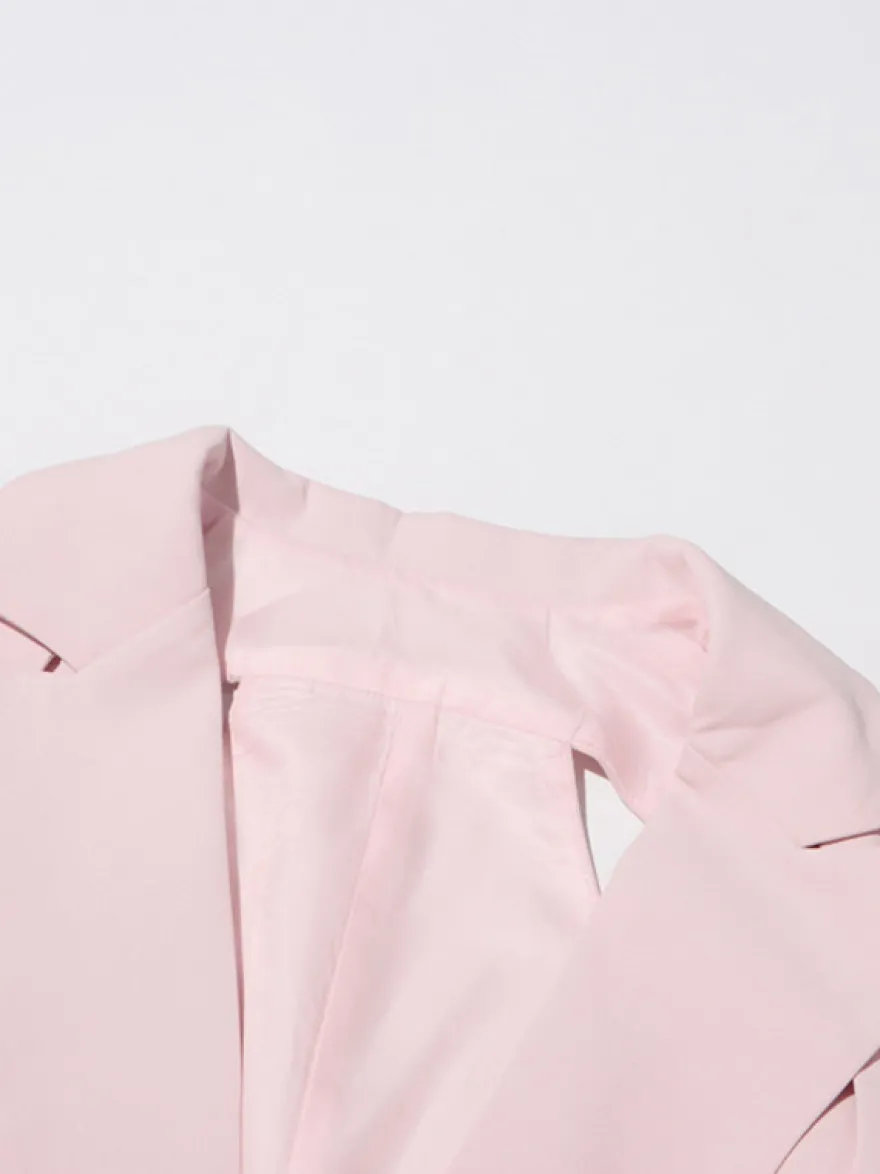Blazer chic à manches longues découpées pour femme
