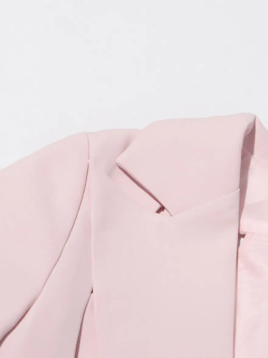 Blazer chic à manches longues découpées pour femme