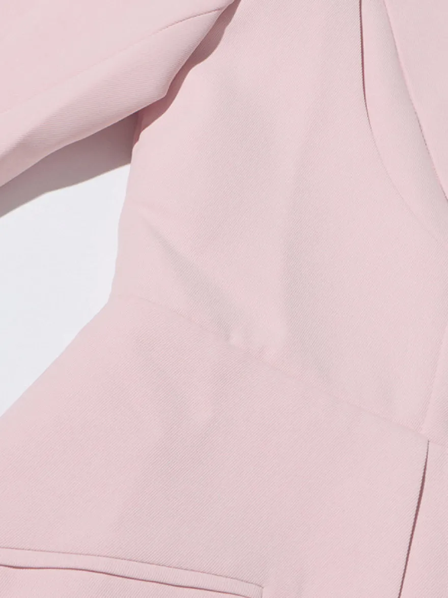 Blazer chic à manches longues découpées pour femme