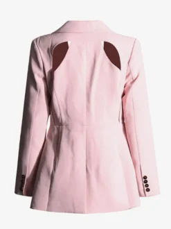 Blazer chic à manches longues découpées pour femme