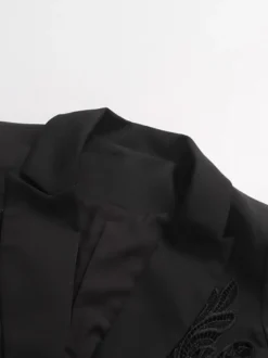 Blazer chic pour femme col rabattu manches longues découpées vêtement d'extérieur