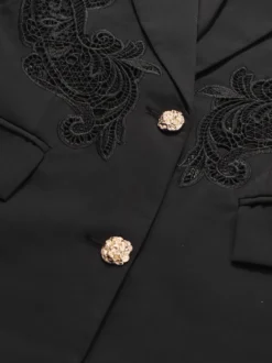 Blazer chic pour femme col rabattu manches longues découpées vêtement d'extérieur