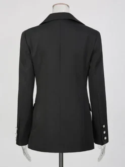 Blazer chic pour femme col rabattu manches longues découpées vêtement d'extérieur