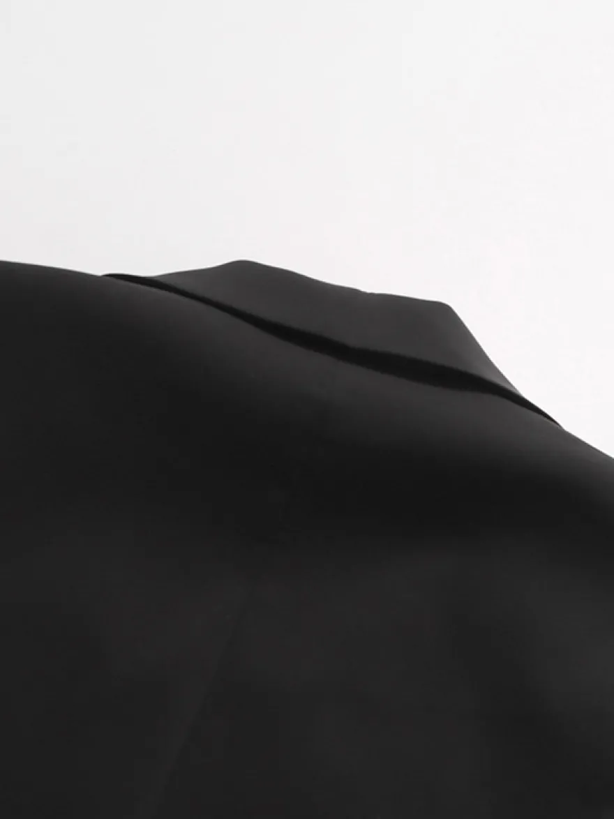 Blazer chic pour femme col rabattu manches longues découpées vêtement d'extérieur