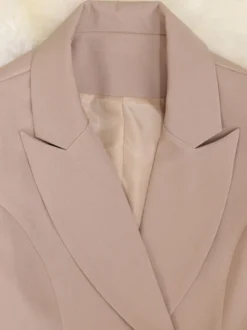 Blazer croisé pour femme col à revers couleur unie style décontracté idéal pour le bureau.