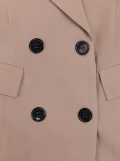 Blazer croisé pour femme col à revers couleur unie style décontracté idéal pour le bureau.