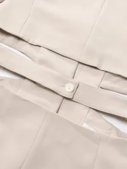 Blazer découpé pour femme - Veste longue beige élégante à un bouton coupe ajustée - Idéale pour le printemps 2026 du bureau au dîner