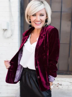 Blazer Femme avec Manches Longues à Col Revers Unicolore