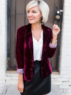 Blazer Femme avec Manches Longues à Col Revers Unicolore