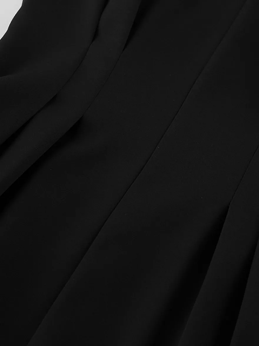 Blazer noir pour femme Hourglass Tailored - Veste structurée à épaules dénudées et boutonnage simple - Vêtement de travail décontracté chic 2026