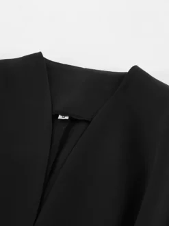 Blazer noir pour femme Hourglass Tailored - Veste structurée à épaules dénudées et boutonnage simple - Vêtement de travail décontracté chic 2026